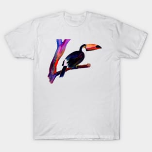 Colorful Parrot Watercolor Painting T-Shirt